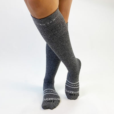I am amazing grey marl compression socks
