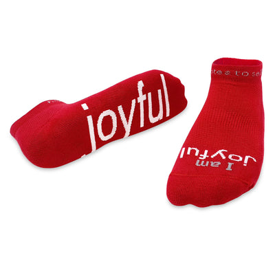 i am joyful socks low cut red