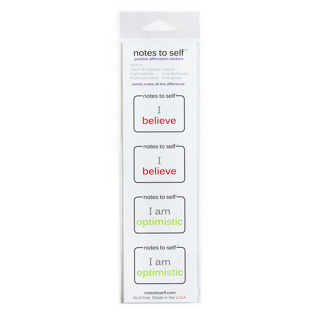 'I believe' + 'I am optimistic' sticker packs notes to self® notes