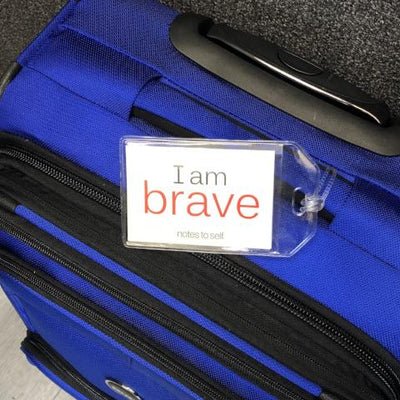 i am brave and courageous luggage tag