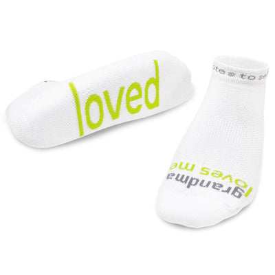 positive socks, grandma loves me-loved, low cut sock, great gift