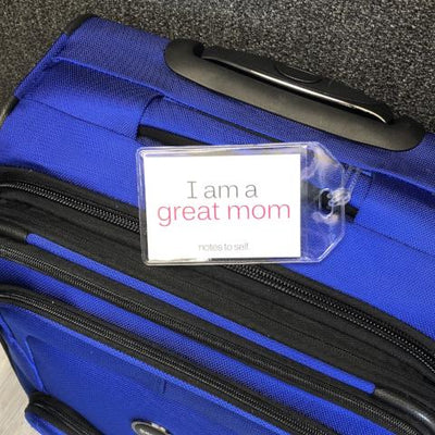 i am a great mom and i am relaxed luggage tag