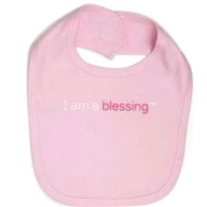 i am a blessing pink baby bib for girls