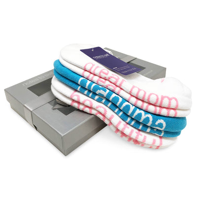 grandma sock gift set 3 pair socks with positive messages in silver gift box