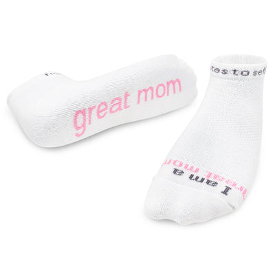 i am a great mom white socks for women