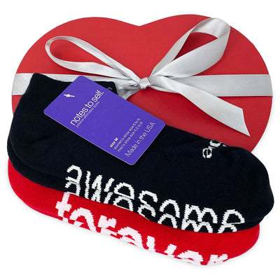 sock gift set i am awesome socks i love you forever socks in red heart box