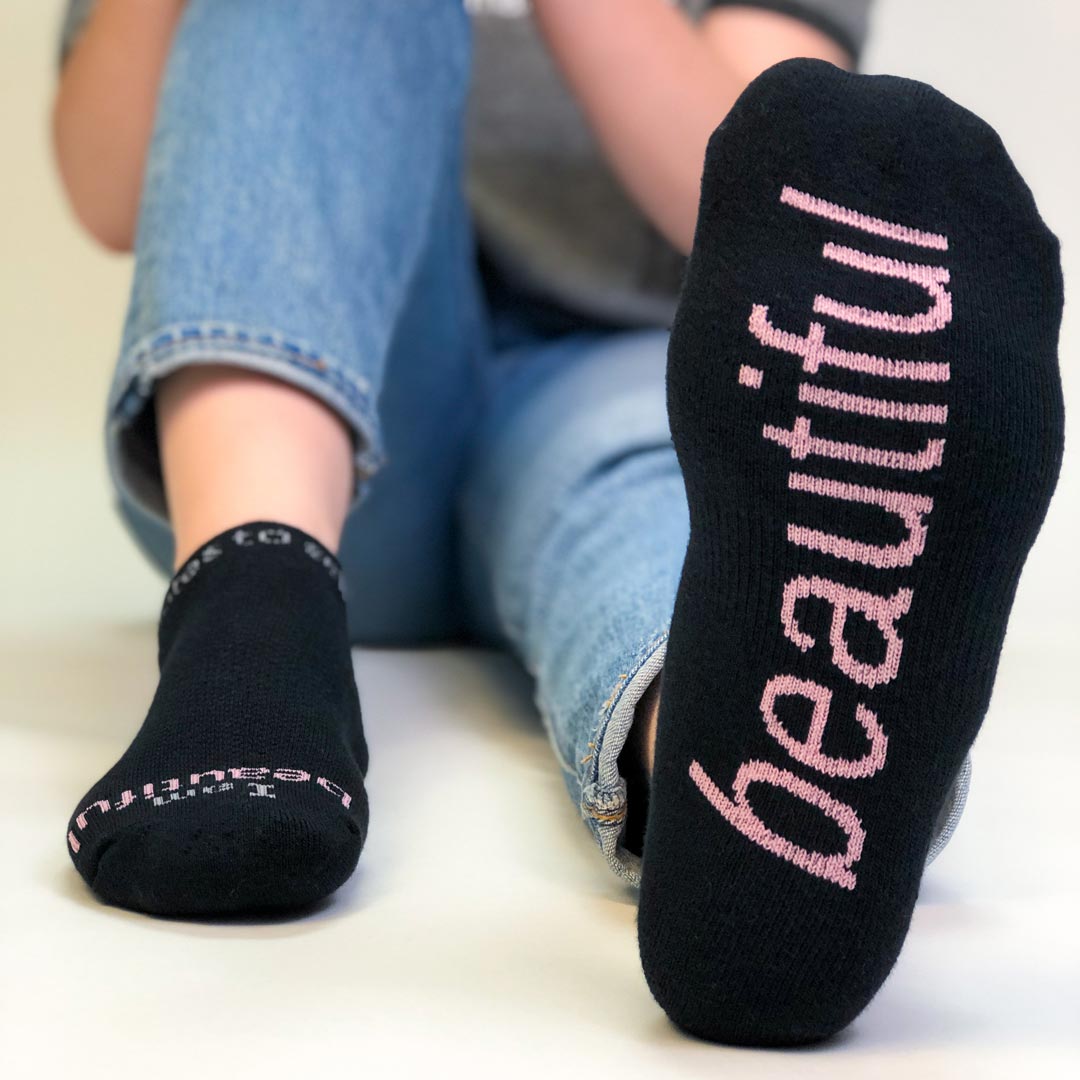 I am beautiful socks black lowcut socks notes to self® notes to self® socks