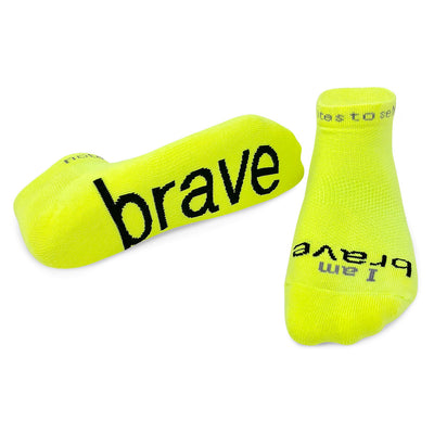 i am brave socks with a positive message