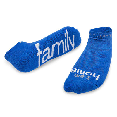 i am home family socks with positive message