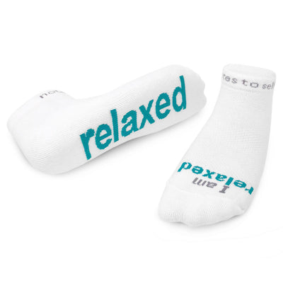 i am relaxed socks with inspirational message