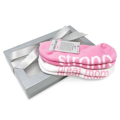 sock gift set i am a great mom socks i am strong soft pink socks in silver gift box