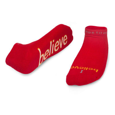 i believe red socks with inspirational message