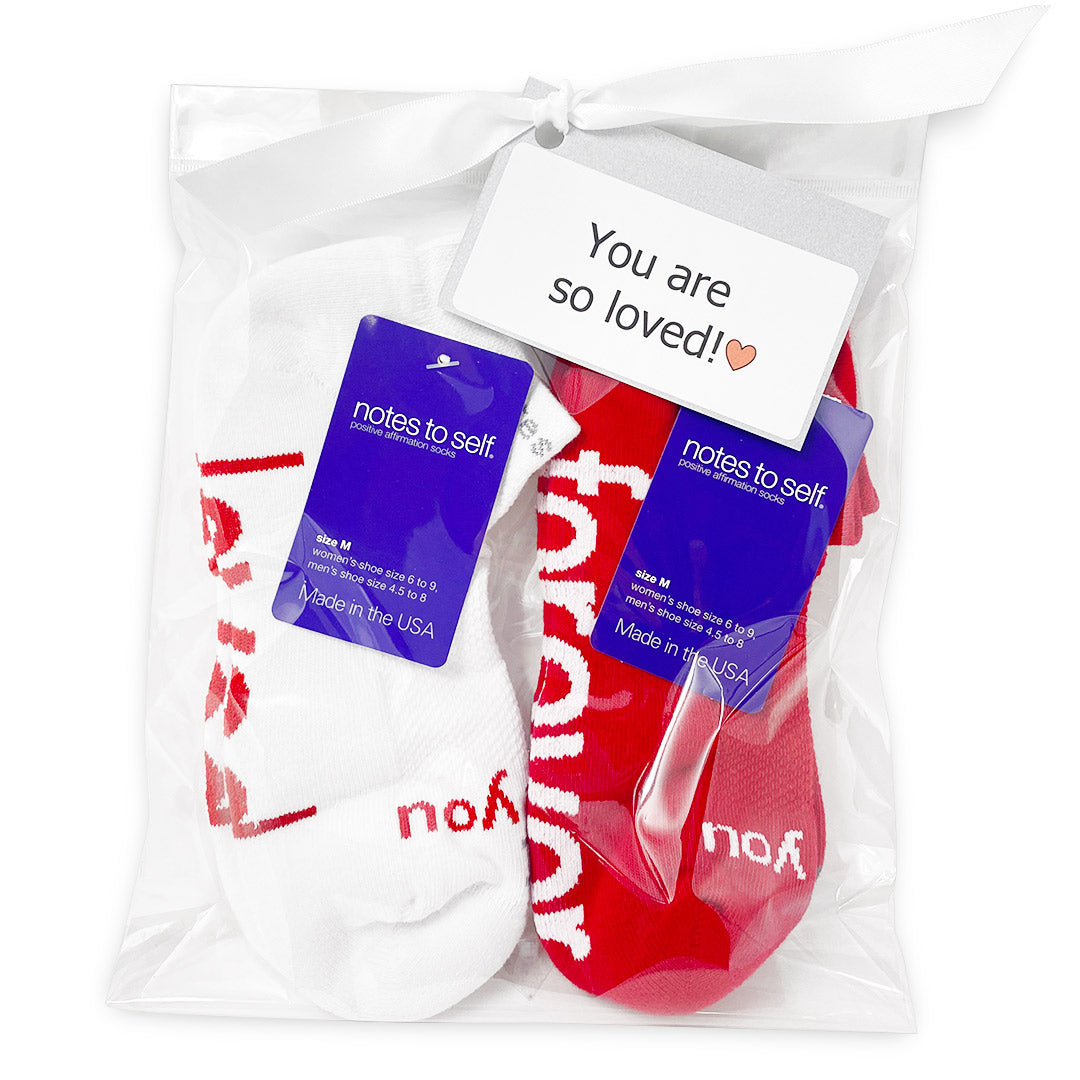 You Are So Loved 2-pair gift bag: I love you - loved™ + I love you - f – notes to self® socks you-are-so-loved-2-pair-gift-bag-i-love-you-loved-i-love-you-f-notes-to-self-socks