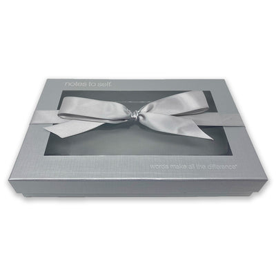 silver keepsake gift box with ribbon