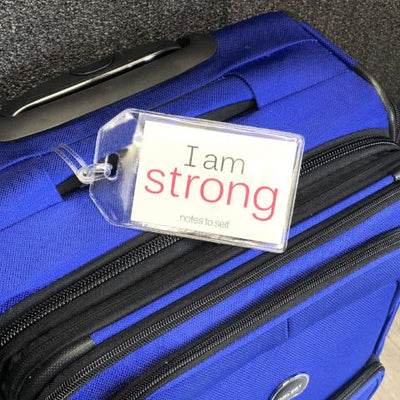 i am strong and perfectly me luggage tag