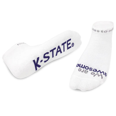 we are awesome k-state purple and white socks