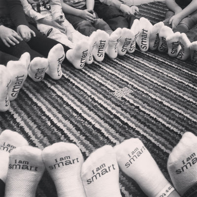 What if kids had "I am smart" on the toes of their socks?