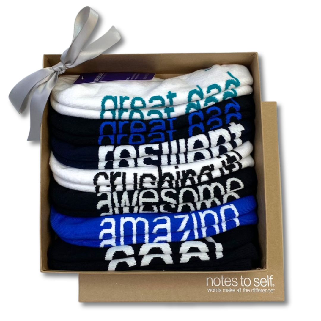 father's day gifts collection of positive affirmation socks for dad