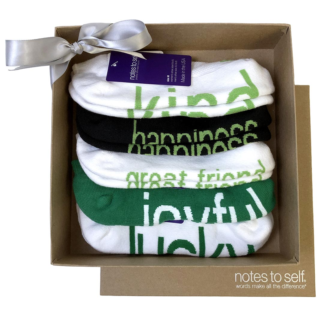 luck of the irish collection of positive affirmation socks