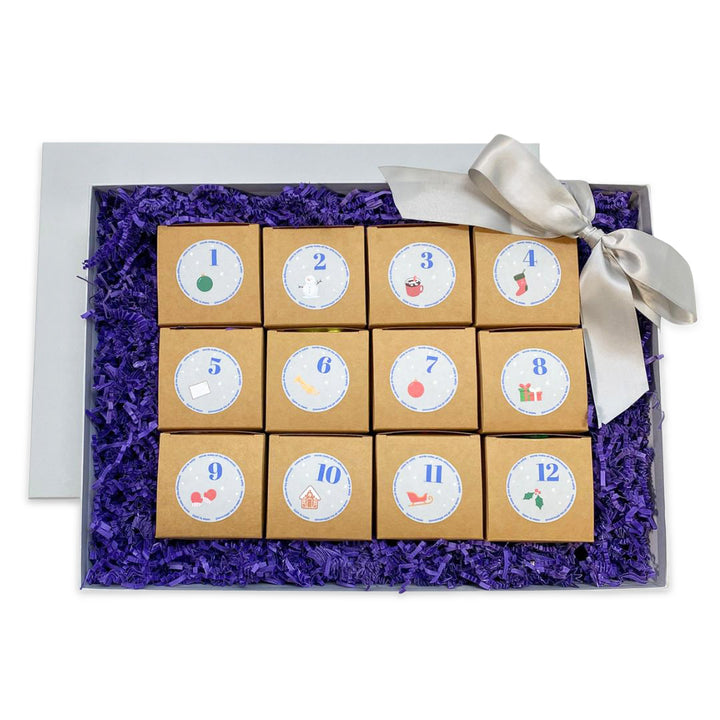 12 little boxes with socks in BIG gift box