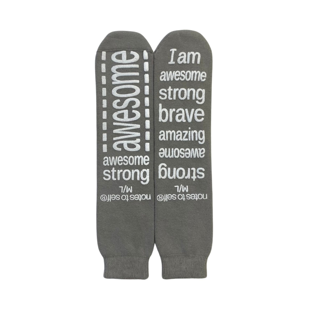 Grey hospital-type grip socks grey S M/L notes to self
