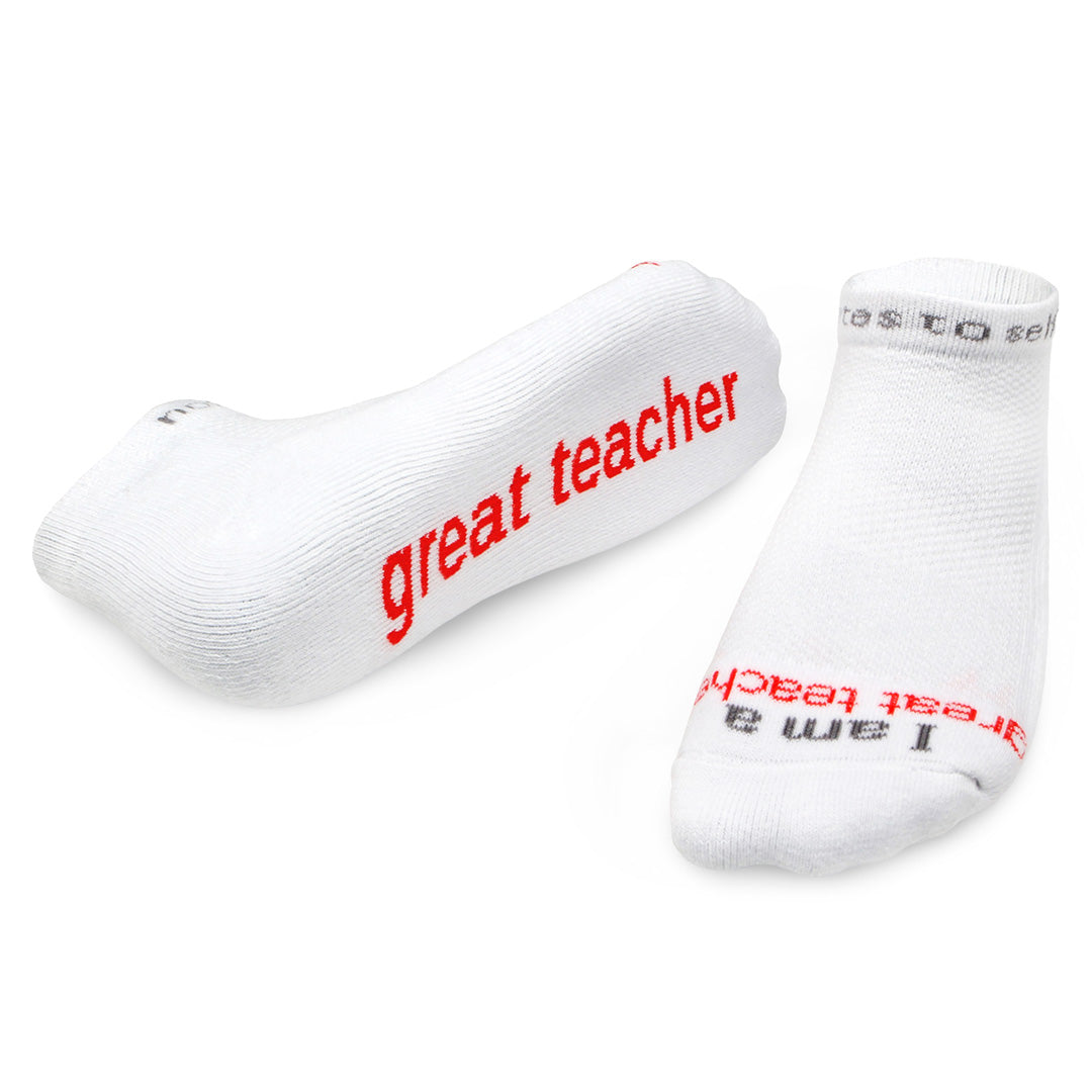 ornament with I am a great teacher® white socks