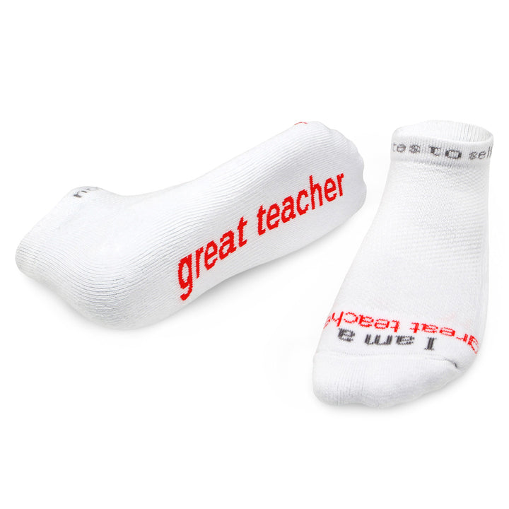 ornament with I am a great teacher® white socks