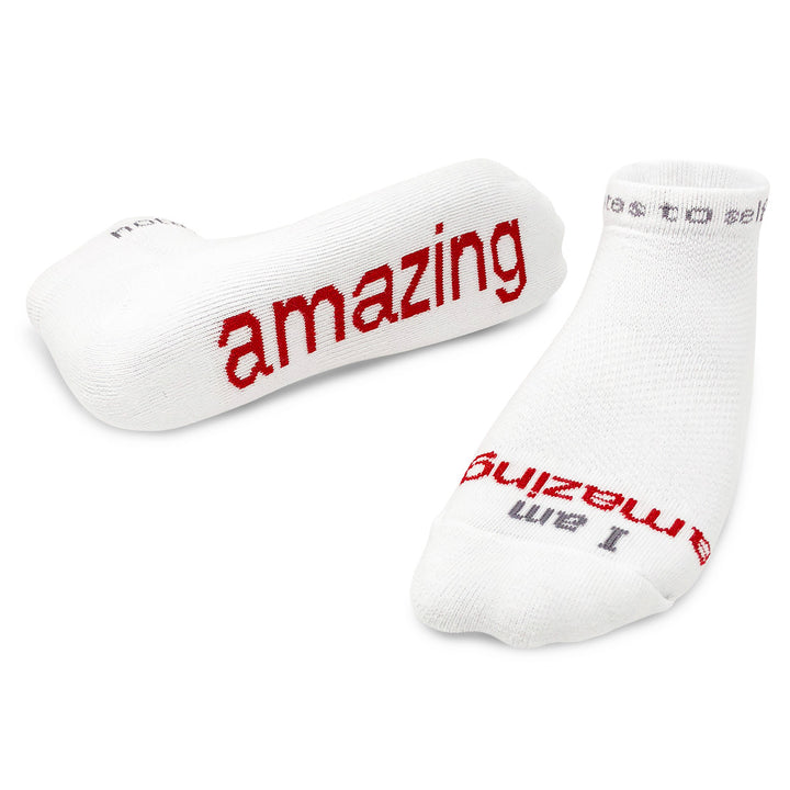 ornament with I am amazing® white socks