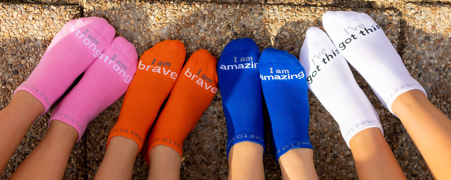 socks with positive affirmation