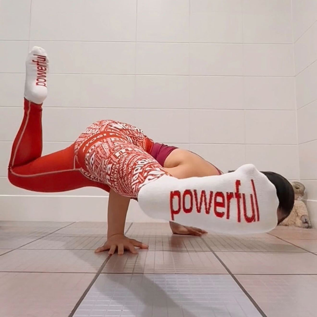 Powerful girl in yoga pose 