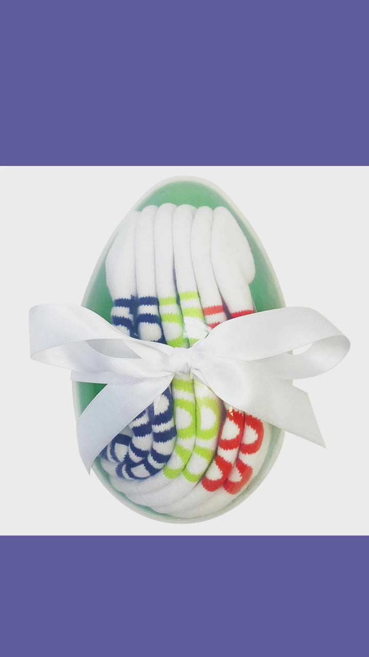 forever, grandma and grandpa loves me affirmation socks in a egg set