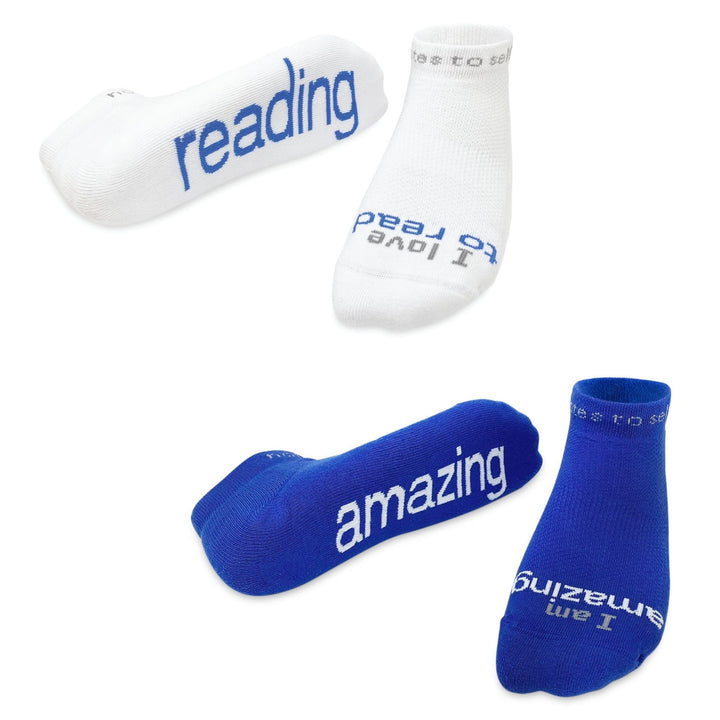 Reading + Amazing - 2 pairs of affirmation socks gift set