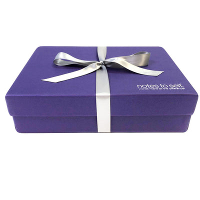 keepsake purple box with silver ribbon socks sold separately