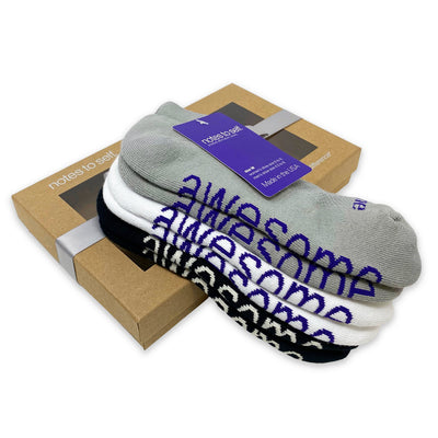 positive socks, i am awesome, great gift, kraft window box