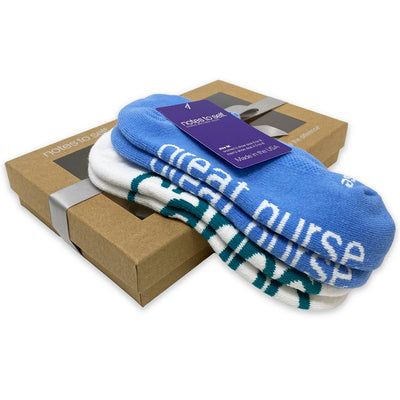 positive socks, kraft window box, great gift, great nurse, i am caring,