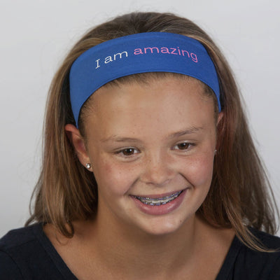 i am amazing headband with inspirational message