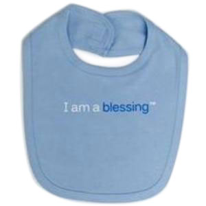 i am a blessing blue baby bib for boys