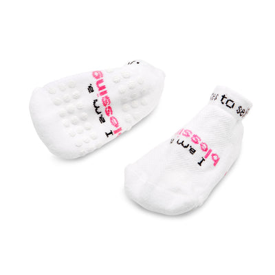 i am a blessing toddler girl socks with non-slip grips