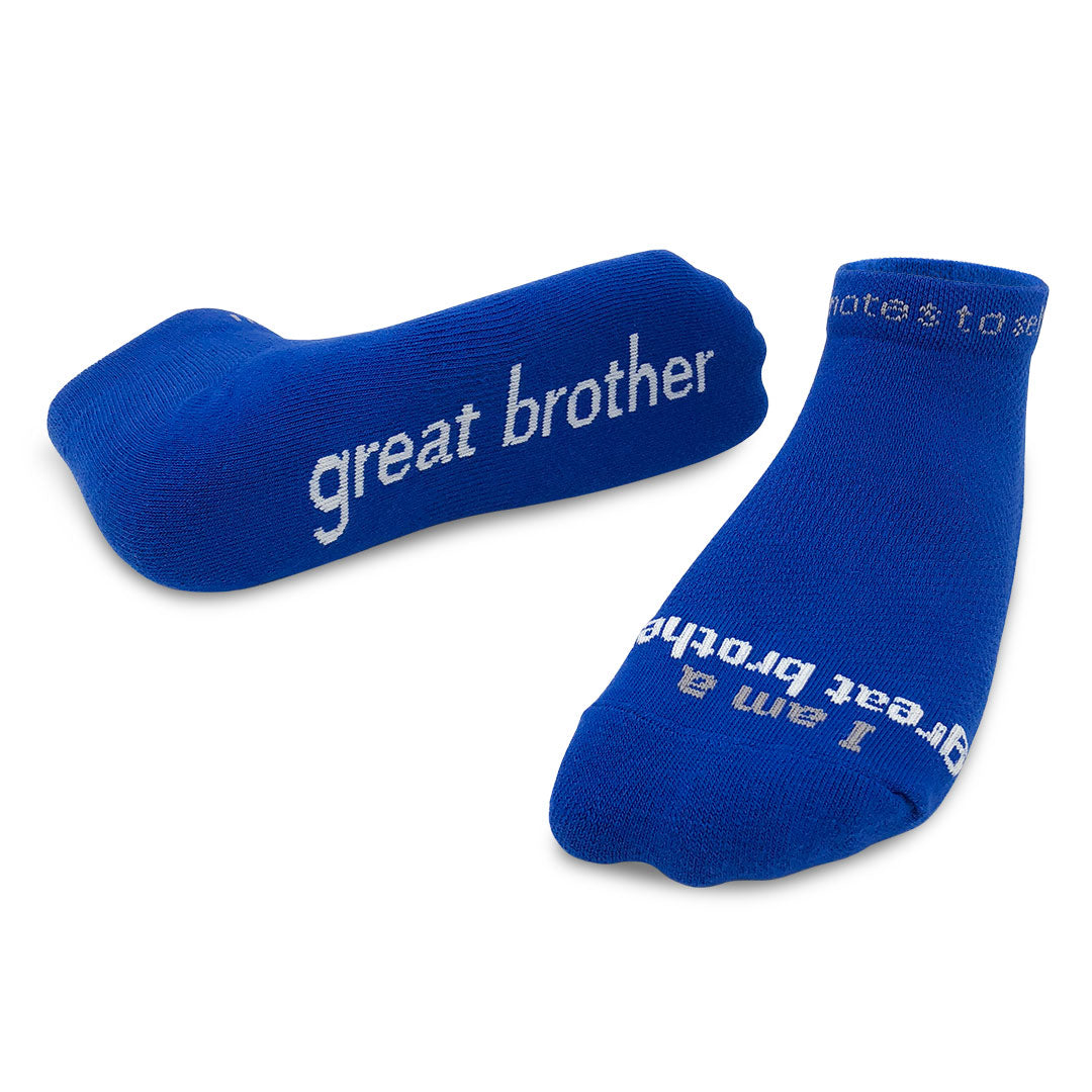 'I am a great brother' socks | low-cut men's socks | notes to self ...