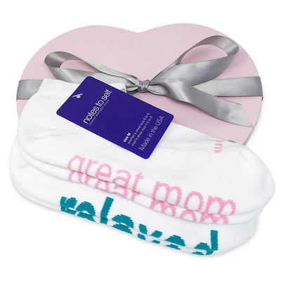 sock gift set i am a great mom socks i am relaxed socks in pink heart box