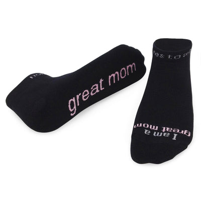 i am a great mom black socks for women