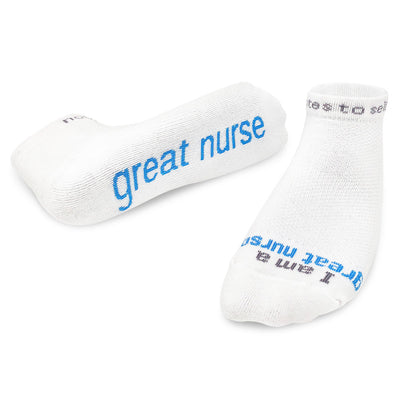 i am a great nurse white socks with inspirational message