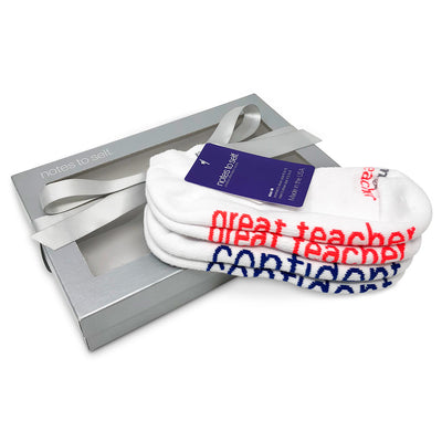 teachers gift i am a great teacher i am confident socks in silver gift box