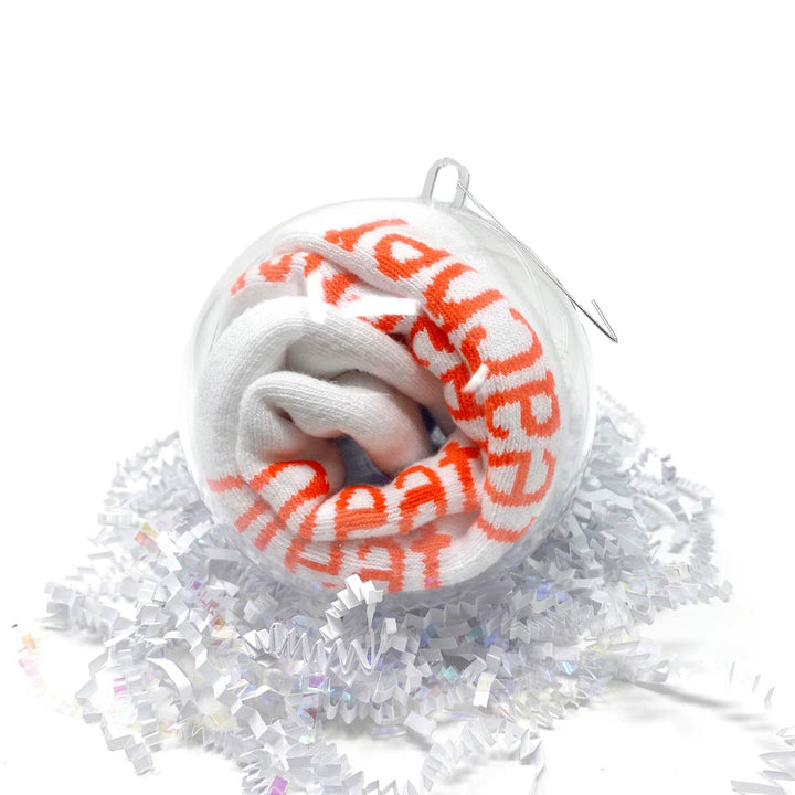 i am a great teacher sock ornament white