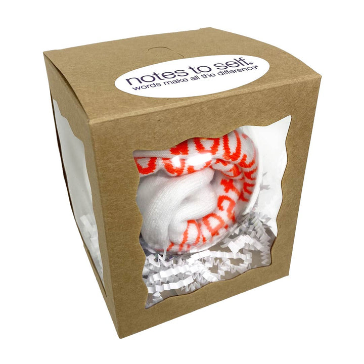 i am a great teacher sock ornament white