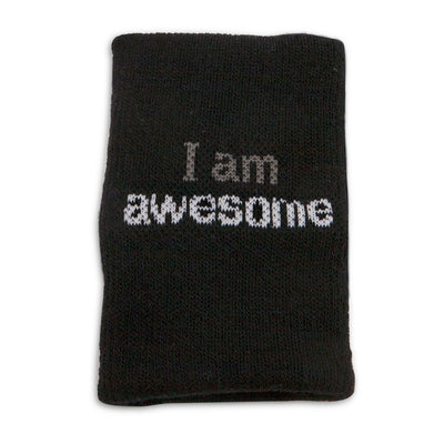 i am awesome black wristband with positive affirmation