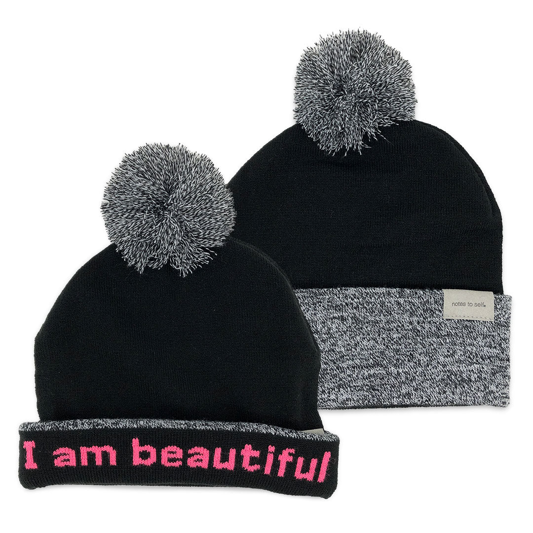 Beanies and hat with words notes to self beanies and headbands