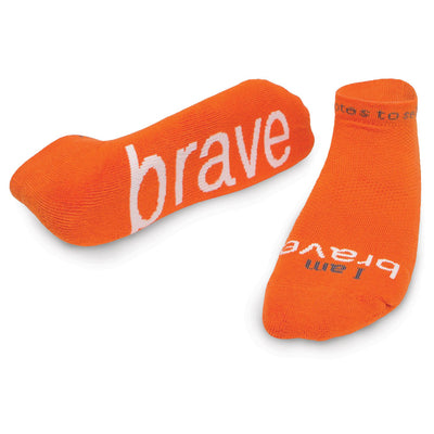 i am brave socks with motivational message