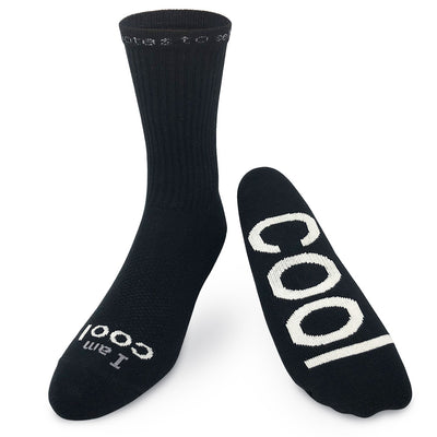 i am cool black crew socks