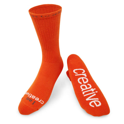 i am creative crew socks with inspirational words